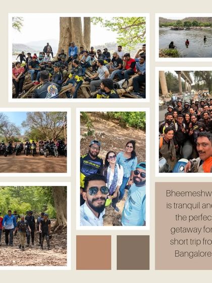 A collage and photo from our one day ride to Bheemeshwari. It was a tranquil journey through pristine wilderness, perfect for a quick getaway and welcoming new faces to the BMR family.