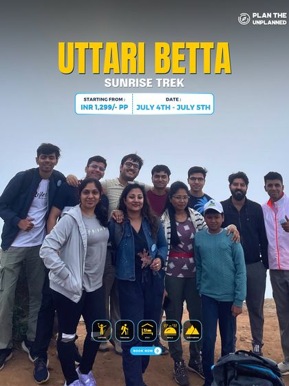 A group of friends on the Uttari Betta sunrise trek.