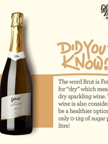 Did you know 'Brut' is French for 'dry'? Our Soirée Brut is a dry sparkling wine, and with only 0-12g of sugar per litre, it is considered a healthier option for your celebrations.