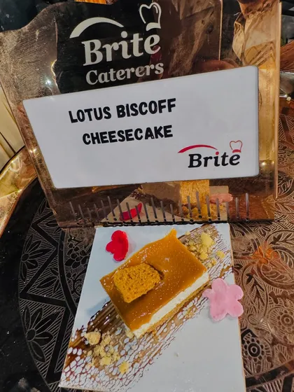 A single slice of Lotus Biscoff Cheesecake, showcasing its creamy texture and crunchy biscuit topping.