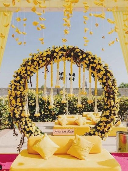 Shanaya Decorations - All-Inclusive Ceremony Packages (Haldi & Mehendi) Signature Ring Backdrops photo 11