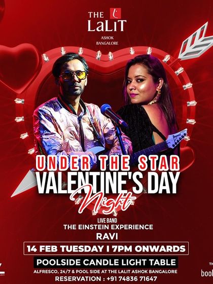 Our romantic poster for the "Under The Star Valentine's Day Night" at The Lalit Ashok, a 5-star hotel in Bangalore. We set the perfect mood for love.