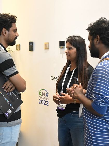 Our team members explaining the different finishes and options available for our smart keypads and control panels. Design and aesthetics are just as important as functionality.