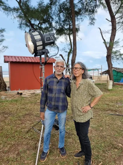 Our gaffer Ramesh, affectionately known as Dr. Tandoori, with cinematographer Tetsuo Nagata on the set of a TVC. These strong, collaborative relationships between the gaffer and the DP are the key to a successful shoot.