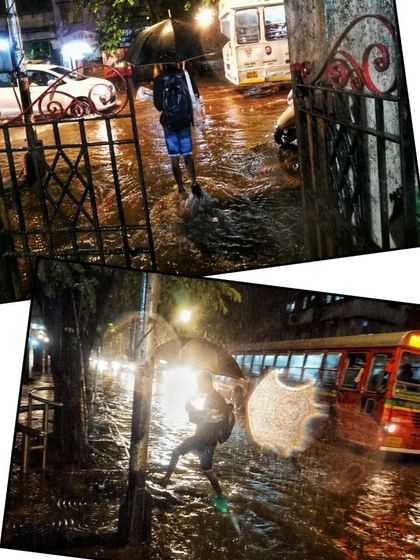 Rain or shine, my team is dedicated to delivering your meals. Here is Sonu navigating waterlogged streets.
