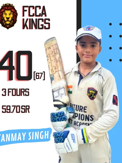 A graphic celebrating Tanmay Singh's solid knock of 40.