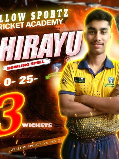 A great bowling spell from Chirayu, taking 3 wickets. We coach our bowlers to be effective and economical, controlling the game with their skill.