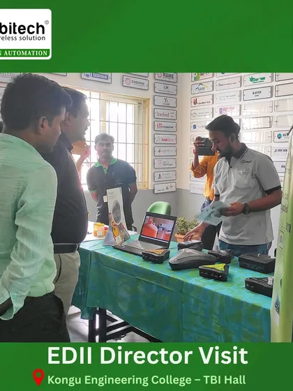 Showcasing our product brochures and giving a live demo on a laptop during the EDII visit.