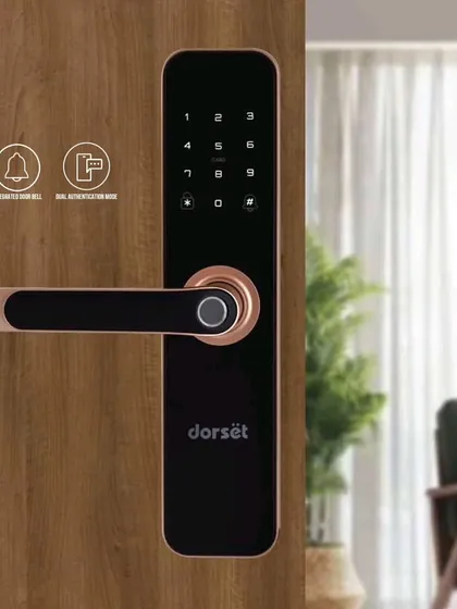 This Dorset smart lock combines elegant design with practical features like an integrated doorbell and dual authentication mode for enhanced security. We install these systems to provide a sophisticated and secure entry point for your home.