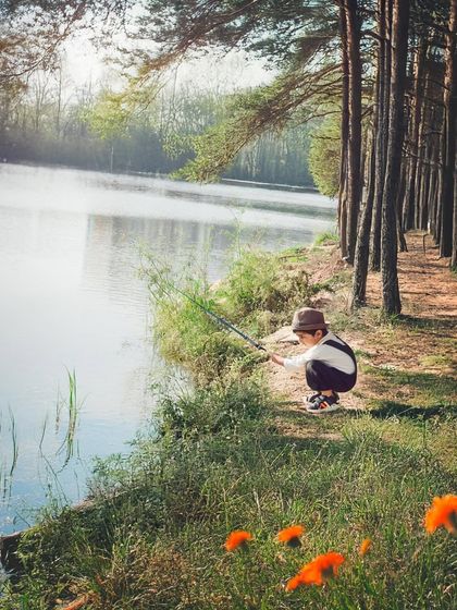 A creative, themed photoshoot featuring my own son. This fishing-themed shot was created with a mix of photography and photo manipulation for a unique result.