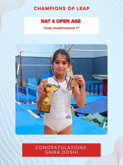 Well done, Saira Doshi, for her contribution to the 1st place NAT 4 Open Age Team Championship victory.