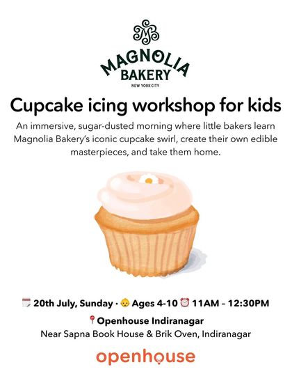 An announcement for our sold-out cupcake icing workshop with Magnolia Bakery. This exclusive event allowed little bakers to learn the iconic swirl and create their own edible masterpieces.