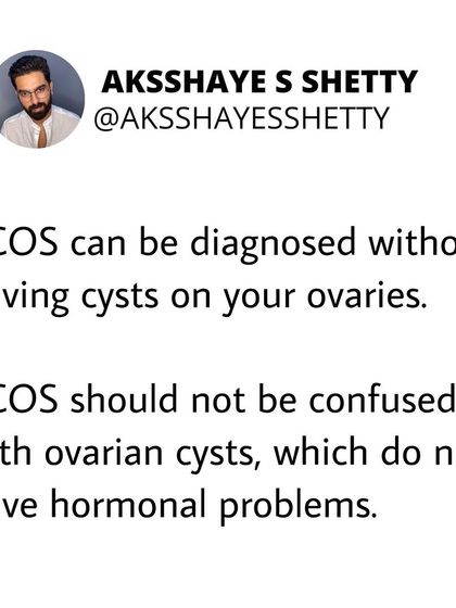 You can be diagnosed with PCOS without having cysts on your ovaries. PCOS is a syndrome with a range of symptoms and should not be confused with simple ovarian cysts, which are not typically associated with hormonal problems.
