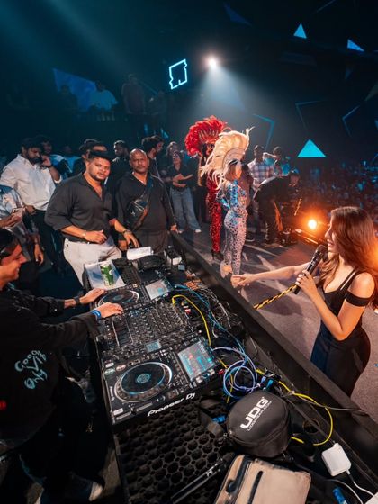 On stage with Nora Fatehi at the launch of Quake. A star-studded night to remember.