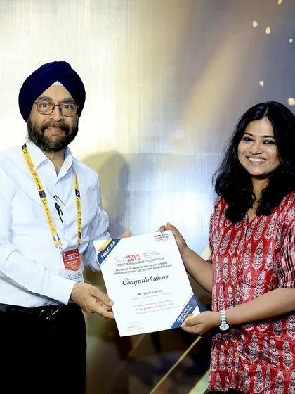 Here, our Founder Mohanbir Singh presents an award at the WADE ASIA ceremony. We believe in recognizing and celebrating the contributions of women in design and architecture, fostering a more inclusive and innovative industry for the future.