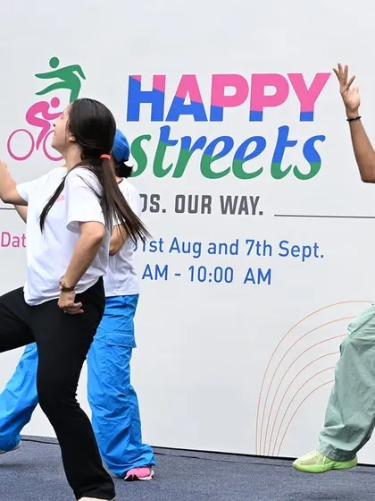 More fun from the Happy Streets stage. The energy of the crowd was incredible, and it was a joy to dance with fellow instructors and participants.