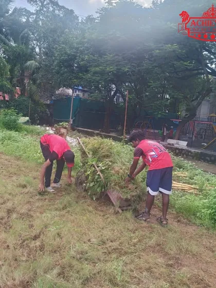 Our grounds team clearing the field. Behind every perfect throw lies hours of unseen hard work to prepare the stage.
