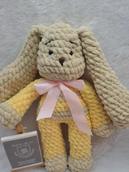 This 16-inch long-eared bunny is one of my biggest plush toys. Its size and softness make it a wonderful companion for children.