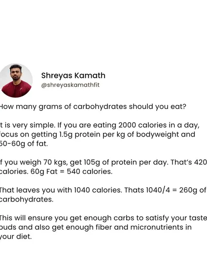 Wondering how many carbs to eat? Here's a simple calculation. If you're on a 2000-calorie diet, prioritize 1.5g of protein per kg of bodyweight and 50-60g of fat. The remaining calories can come from carbohydrates, ensuring you have enough for energy and satisfaction.