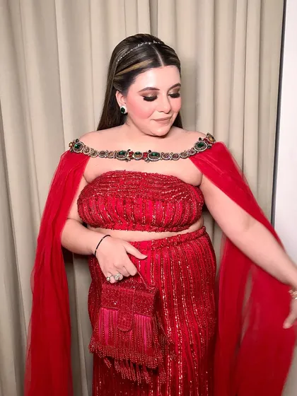 The full look, a testament to the power of skilled makeup application.