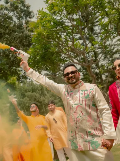 A burst of color and unrestrained joy marks the beginning of a Haldi ceremony. We capture the energy, the laughter, and the vibrant chaos of your pre-wedding rituals, turning them into dynamic, fun-filled memories that feel as lively as the day itself.
