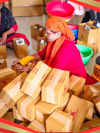 Our packing team works with precision and care. Here you can see them taping up boxes, ensuring every order is secure and ready to be shipped out.