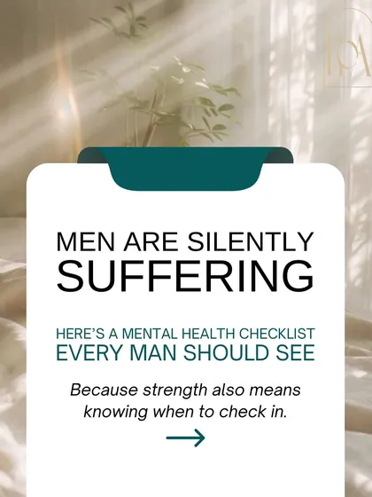 I find that men are often taught to suffer in silence, but strength includes knowing when to check in with yourself. This mental health checklist is for every man who has ever felt the pressure to just "be fine" when they are not. Your well-being matters.