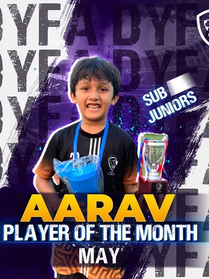 Celebrating Aarav, our Player of the Month for May from the Sub-Juniors.