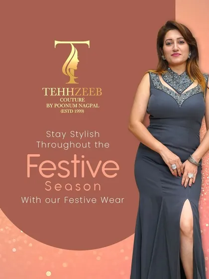 Stay stylish throughout the festive season with our festive wear. This grey gown is a perfect example of modern elegance.