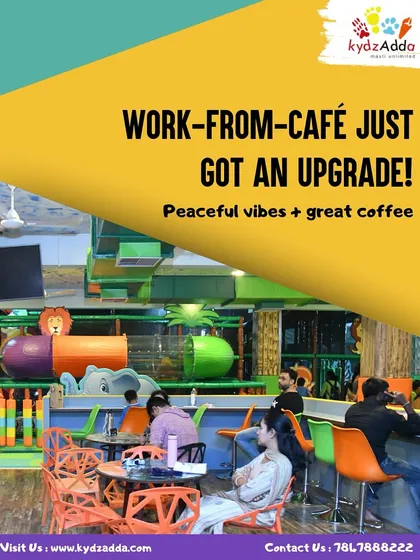 Our work-from-café just got a major upgrade. Enjoy peaceful vibes and great coffee while your little ones play safely nearby. It's the perfect balance of productivity for you and playtime for them.