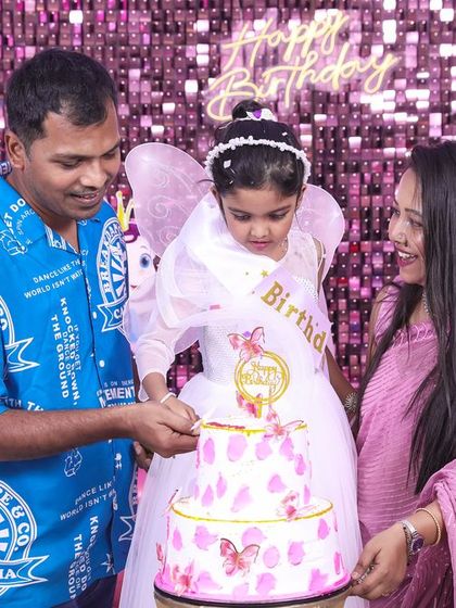 A playful 'Masha and the Bear' themed birthday party, with forest decor, character cutouts, and colorful balloons, perfect for a fun-filled adventure.