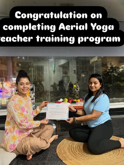 Congratulations to my student on completing her Aerial Yoga teacher training program. It is a joy to guide others on their path to becoming teachers.
