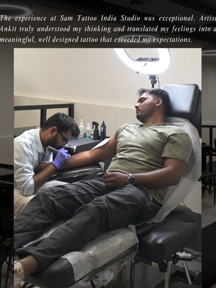 "Artist Ankit truly understood my thinking and translated my feelings into a meaningful, well designed tattoo that exceeded my expectations." A comfortable client is our top priority.
