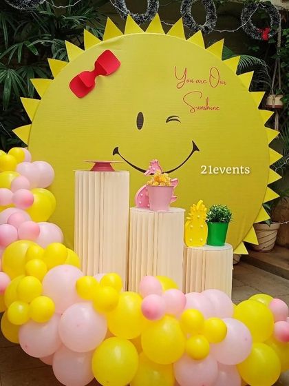 Another look at the adorable sunshine theme, perfect for a first birthday or baby shower.