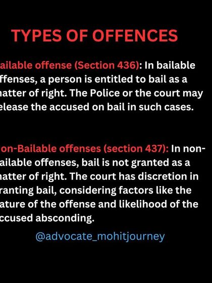 Here's a simple breakdown of bailable and non-bailable offenses. For bailable offenses under Section 436, bail is a right. For non-bailable ones under Section 437, it requires strong arguments before a judge, which is where my expertise comes in.