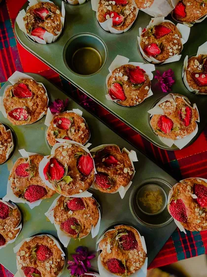These apple and strawberry muffins are a perfect example of my school-friendly bakes. Made with whole wheat and packed with fruit, they are a wholesome treat that kids genuinely get excited about.