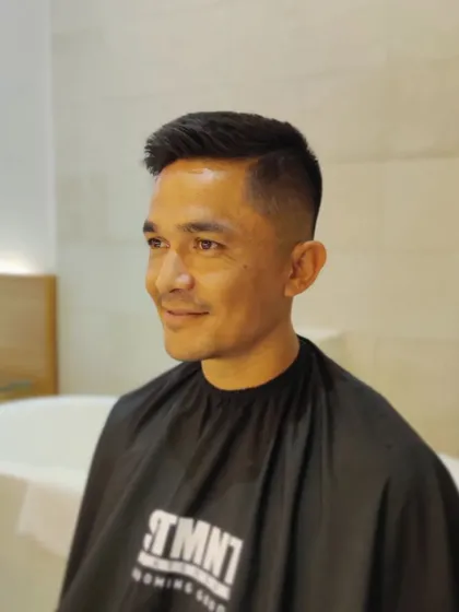 Getting the captain, leader, and legend Sunil Chhetri ready for his appearance on Kaun Banega Crorepati. It's always a privilege to work with icons of Indian football and make sure they look their best.