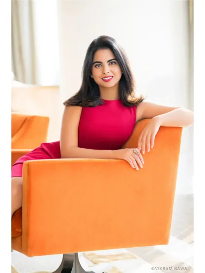 A bright and elegant portrait of Isha Ambani for a Femina India cover shoot. The focus was on creating a fresh, modern, and powerful image.