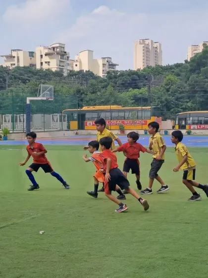 Action from the Inter-House Football Tournament for Grades III and IV. This event is a fantastic display of skill, teamwork, and healthy competition among our young football enthusiasts.