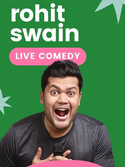 The poster for Rohit Swain's live solo comedy show, promising an evening of observational humor and musical comedy.