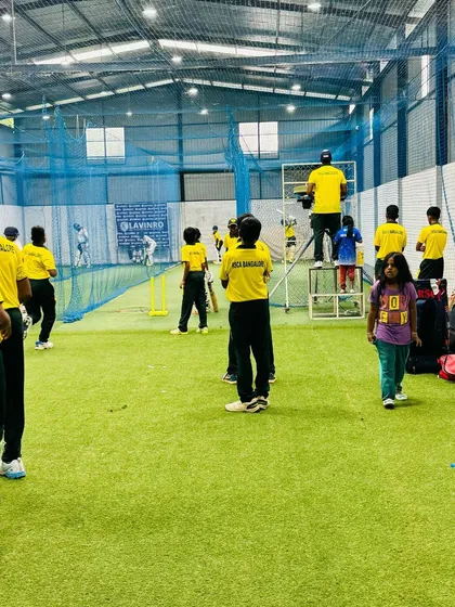Our players utilizing a state-of-the-art indoor facility during an international tour.
