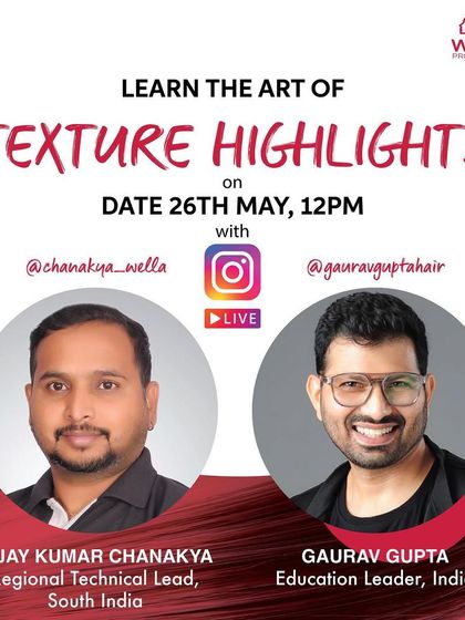 Announcing an Instagram Live session where I collaborated with a fellow Wella educator to teach the art of Texture Highlights. I love connecting with stylists online.