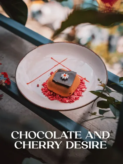 The Chocolate and Cherry Desire, a dessert that is a little mischievous and full of wonder.
