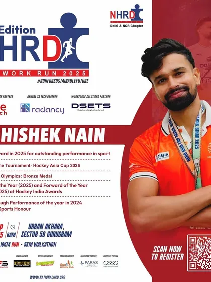 I collaborate with top athletes to inspire your team. For the NHRD Network Run, we featured Arjuna Awardee Abhishek Nain, giving participants a chance to run alongside a national sports hero and adding immense value to the event.