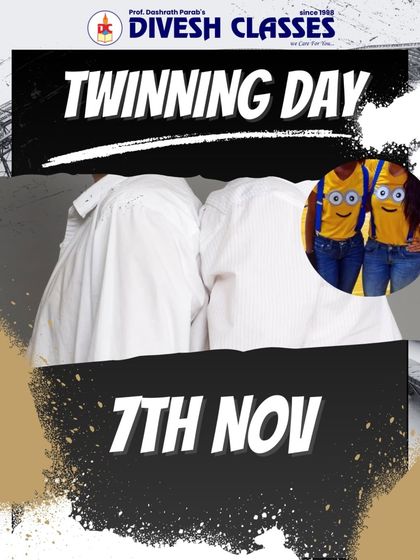 Find your partner. Announcing Twinning Day on November 7th, a fun challenge for students to coordinate their outfits with a friend.