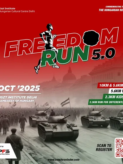 We organize unique themed runs that go beyond fitness. The Freedom Run, held at the Embassy of Hungary, commemorates the heroes of the 1956 revolution, blending history with a passion for running.