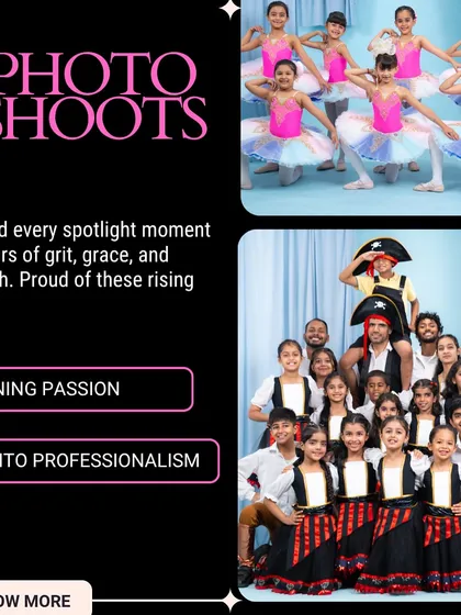 A collage from our studio photoshoots. Behind every spotlight moment are hours of grit, grace, and growth. We are so proud of our rising stars.