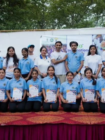 A group photo of my entire performance team and the event dignitaries, marking a memorable and successful event.
