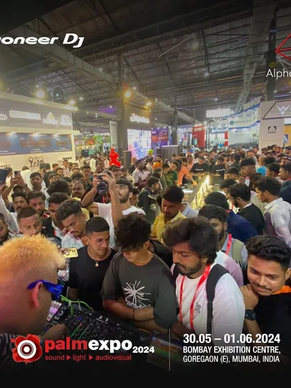 The view from the DJ booth at Palm Expo 2024. The crowd was massive and incredibly engaged as we demonstrated the latest Pioneer DJ gear.