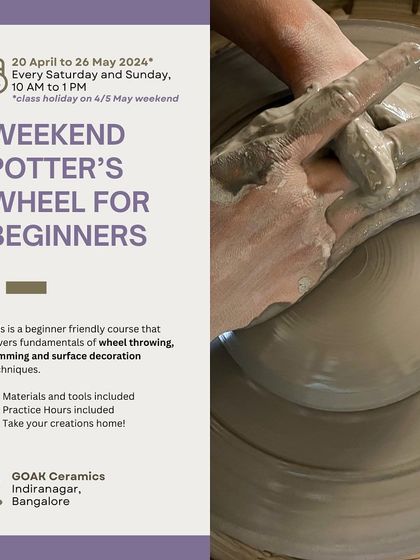Our weekend Potter's Wheel course for beginners, starting in April. This is your chance to learn the fundamentals of throwing, trimming, and surface decoration.
